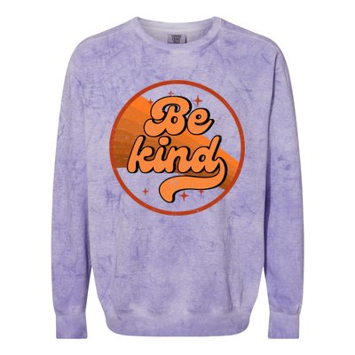 Orange Unity Day Anti Bullying Be Kind Retro Vintage Rainbow Funny Gift Colorblast Crewneck Sweatshirt