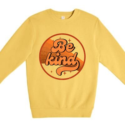 Orange Unity Day Anti Bullying Be Kind Retro Vintage Rainbow Funny Gift Premium Crewneck Sweatshirt