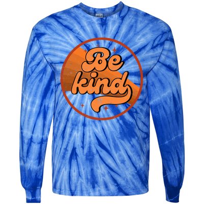 Orange Unity Day Anti Bullying Be Kind Retro Vintage Rainbow Funny Gift Tie-Dye Long Sleeve Shirt