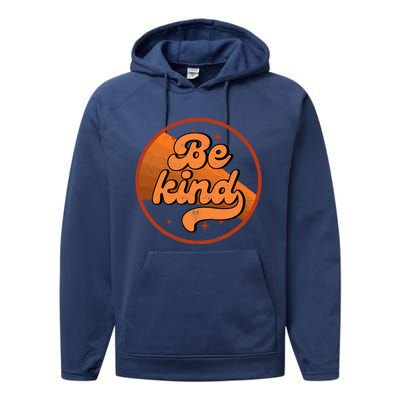 Orange Unity Day Anti Bullying Be Kind Retro Vintage Rainbow Funny Gift Performance Fleece Hoodie