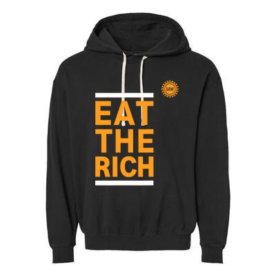 Official Uaw Eat The Rich Garment-Dyed Fleece Hoodie