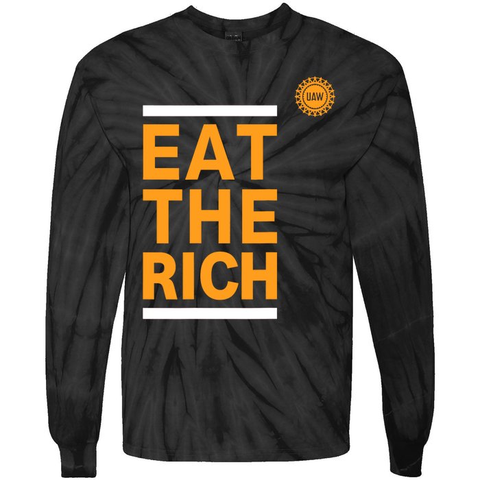 Official Uaw Eat The Rich Tie-Dye Long Sleeve Shirt