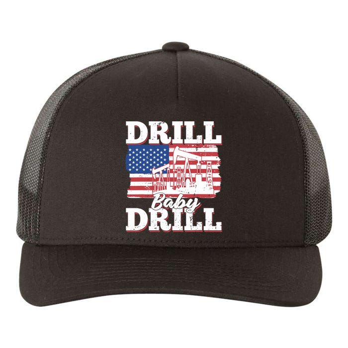 Oilfield Us Flag Drilling Oil Fracking - Drill Baby Drill Yupoong Adult 5-Panel Trucker Hat