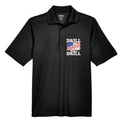 Oilfield Us Flag Drilling Oil Fracking - Drill Baby Drill Men's Origin Performance Pique Polo