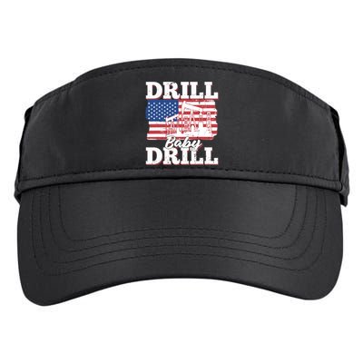 Oilfield Us Flag Drilling Oil Fracking - Drill Baby Drill Adult Drive Performance Visor