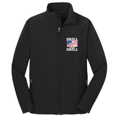 Oilfield Us Flag Drilling Oil Fracking - Drill Baby Drill Core Soft Shell Jacket