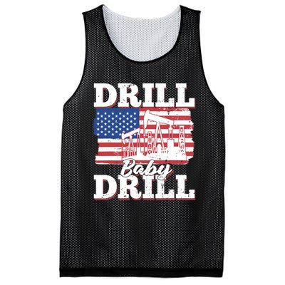 Oilfield Us Flag Drilling Oil Fracking - Drill Baby Drill Mesh Reversible Basketball Jersey Tank