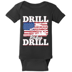 Oilfield Us Flag Drilling Oil Fracking - Drill Baby Drill Baby Bodysuit