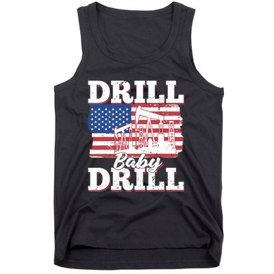 Oilfield Us Flag Drilling Oil Fracking - Drill Baby Drill Tank Top