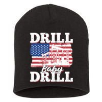 Oilfield Us Flag Drilling Oil Fracking - Drill Baby Drill Short Acrylic Beanie