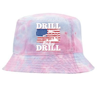 Oilfield Us Flag Drilling Oil Fracking - Drill Baby Drill Tie-Dyed Bucket Hat