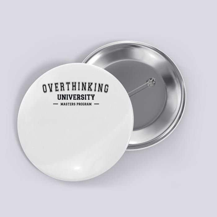 Overthinking University Funny Antisocial Introvert Button