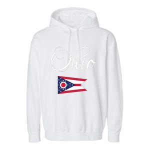 Ohio Usa Funny Garment-Dyed Fleece Hoodie