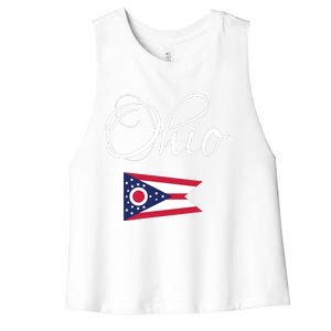 Ohio Usa Funny Women's Racerback Cropped Tank