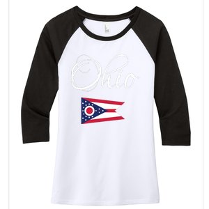 Ohio Usa Funny Women's Tri-Blend 3/4-Sleeve Raglan Shirt