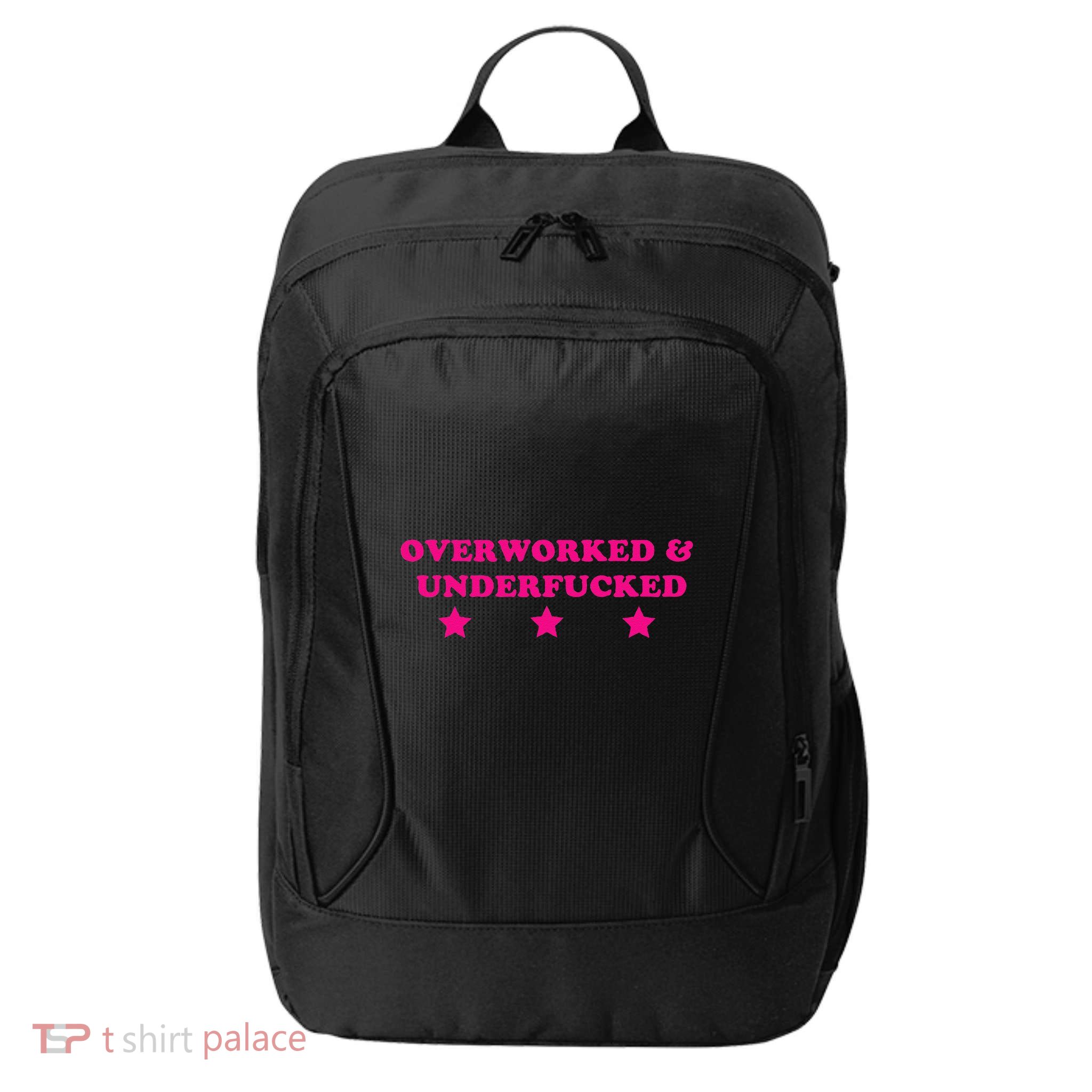 Overworked & Under Funny Meme City Backpack