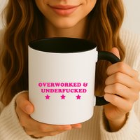 Overworked & Under Funny Meme Mug