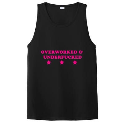 Overworked & Under Funny Meme PosiCharge Competitor Tank