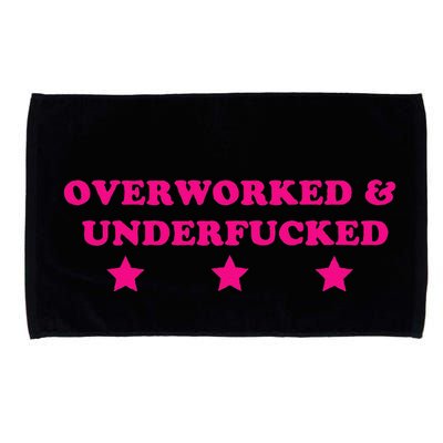 Overworked & Under Funny Meme Microfiber Hand Towel