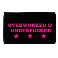 Overworked & Under Funny Meme Microfiber Hand Towel