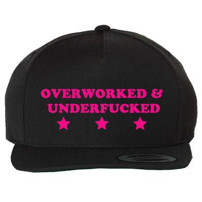 Overworked & Under Funny Meme Wool Snapback Cap