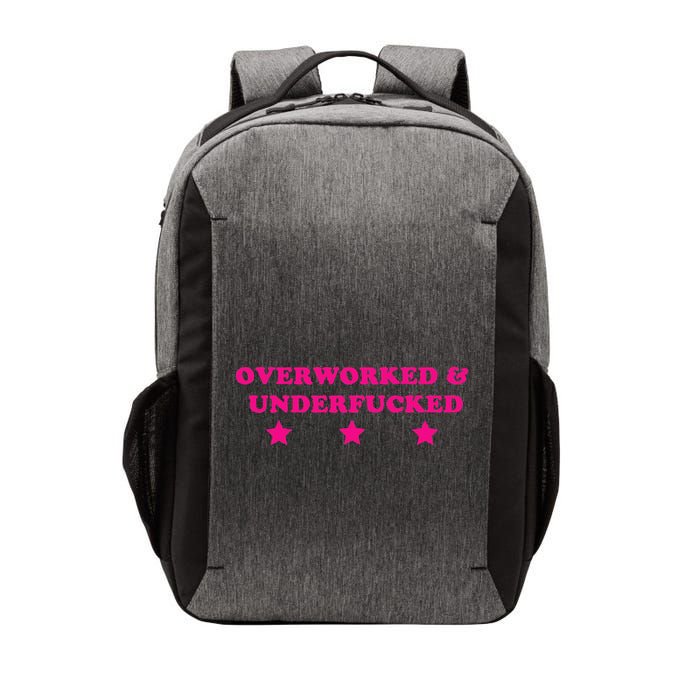 Overworked & Under Funny Meme Vector Backpack