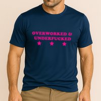 Overworked & Under Funny Meme Performance Shirt