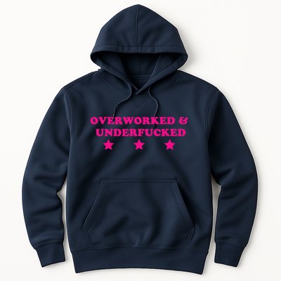 Overworked & Under Funny Meme Hoodie