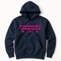 Overworked & Under Funny Meme Hoodie