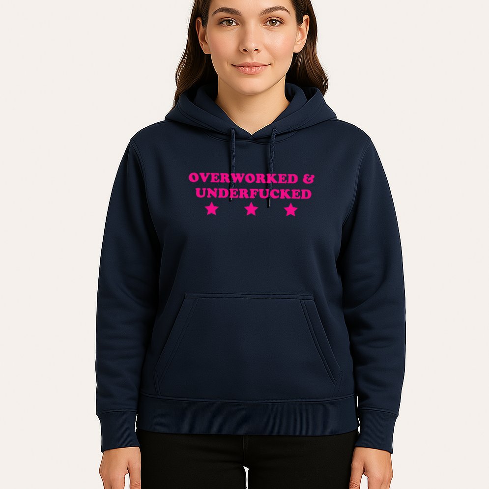 Overworked & Under Funny Meme Hoodie