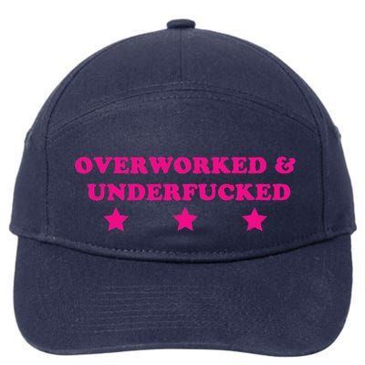 Overworked & Under Funny Meme 7-Panel Snapback Hat