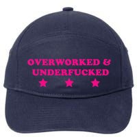 Overworked & Under Funny Meme 7-Panel Snapback Hat