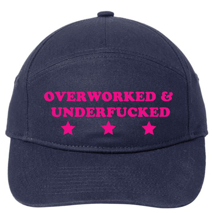 Overworked & Under Funny Meme 7-Panel Snapback Hat