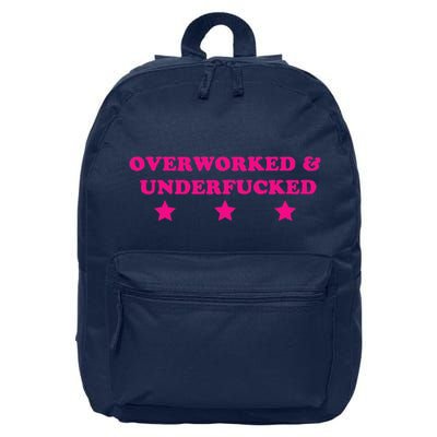 Overworked & Under Funny Meme 16 in Basic Backpack