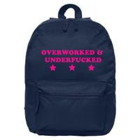 Overworked & Under Funny Meme 16 in Basic Backpack