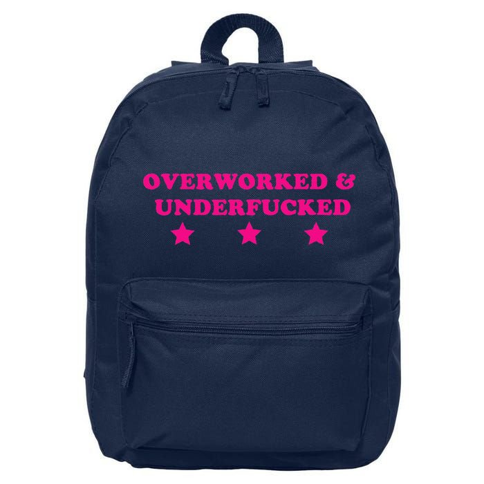 Overworked & Under Funny Meme 16 in Basic Backpack
