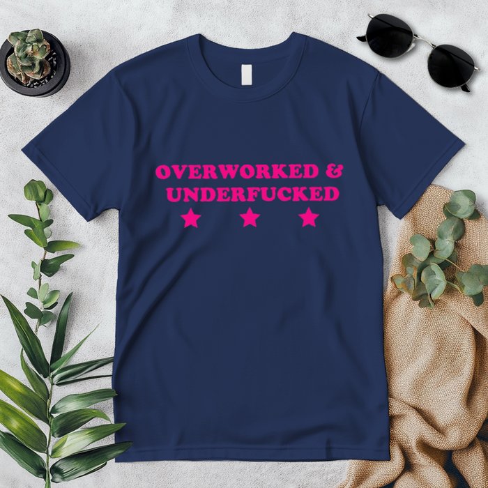Overworked & Under Funny Meme Premium T-Shirt
