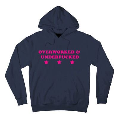 Overworked & Under Funny Meme Tall Hoodie