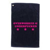 Overworked & Under Funny Meme Golf Towel