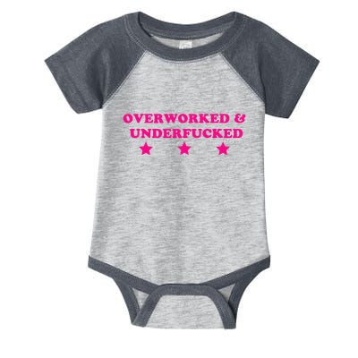 Overworked & Under Funny Meme Infant Baby Jersey Bodysuit