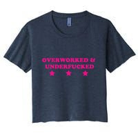 Overworked & Under Funny Meme Crop Top