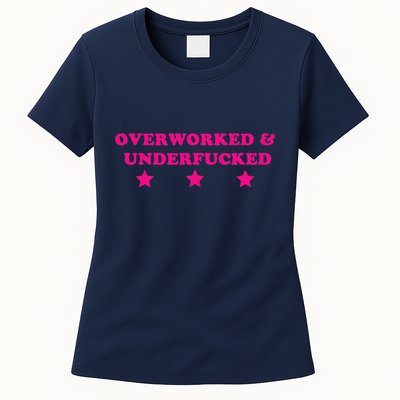Overworked & Under Funny Meme Womens T-Shirt