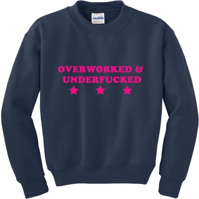 Overworked & Under Funny Meme Kids Sweatshirt