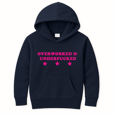 Overworked & Under Funny Meme Kids Hoodie