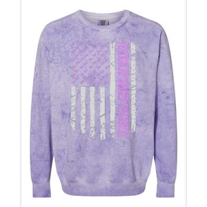 Orchid US Flag Testicular Cancer Awareness Gift Survivor Colorblast Crewneck Sweatshirt