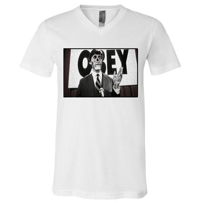 Obey Usa Freedom Funny Defy Fight 2 V-Neck T-Shirt