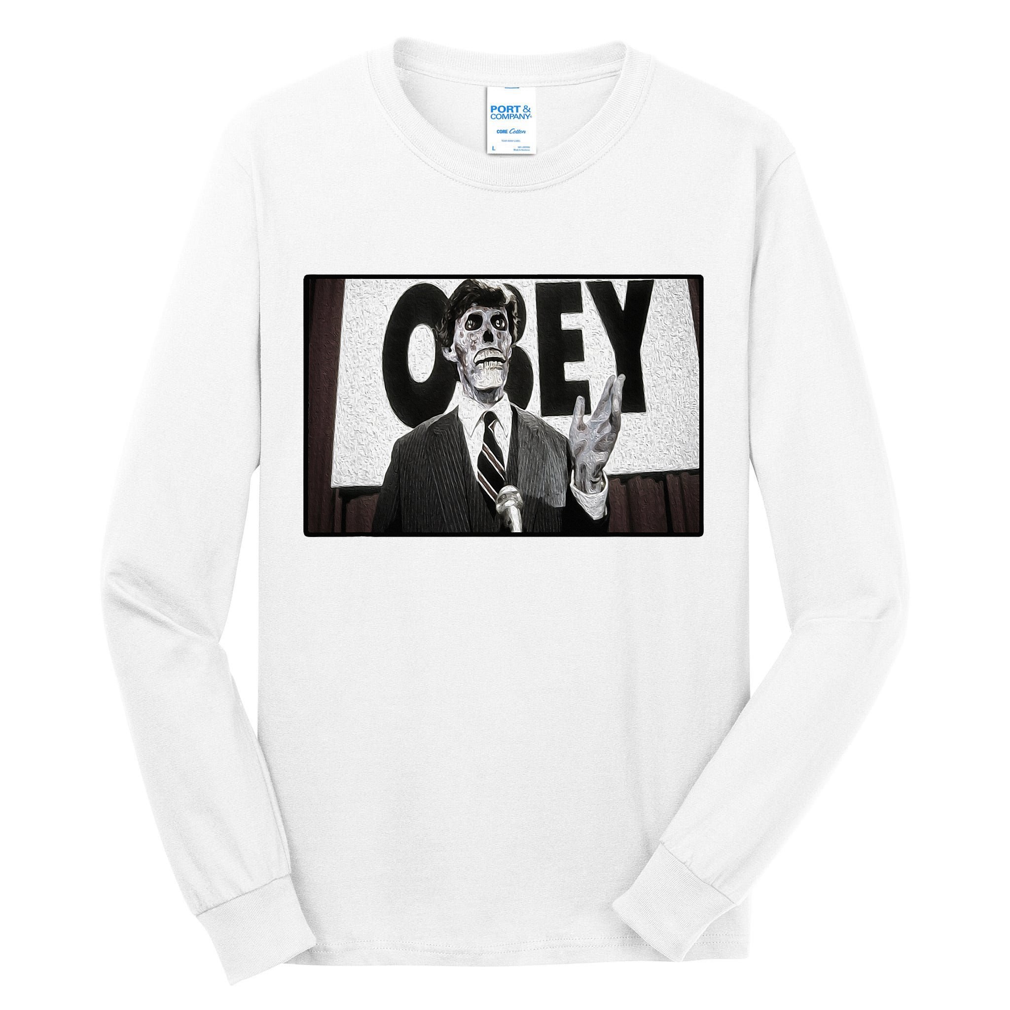Obey Usa Freedom Funny Defy Fight 2 Tall Long Sleeve T-Shirt