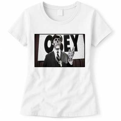 Obey Usa Freedom Funny Defy Fight 2 Womens T-Shirt