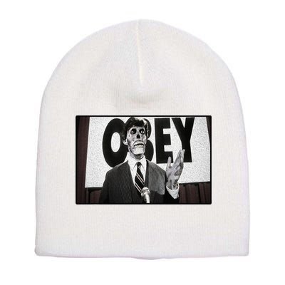 Obey Usa Freedom Funny Defy Fight 2 Short Acrylic Beanie