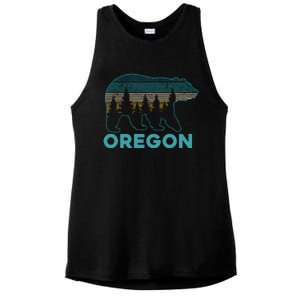 Oregon Usa Grizzly Bear Souvenir Ladies PosiCharge Tri-Blend Wicking Tank